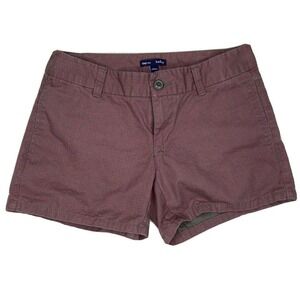Gap Hadley Gray & Pink Arrow Print 100% Cotton Twill Low-Rise Shorts Sz 0